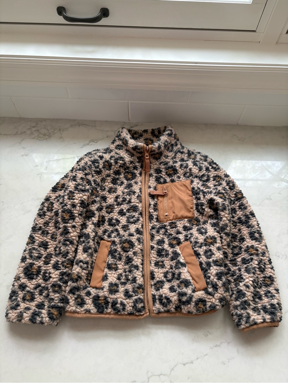 Cat & Jack Cheetah Sherpa Zip Jacket